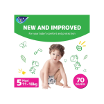 Fine Baby Baby Diapers, Size 5, 11 - 18 Kg, 70 Count - Maxi, Mega Pack, Double Lock Technology Prevents-leakage